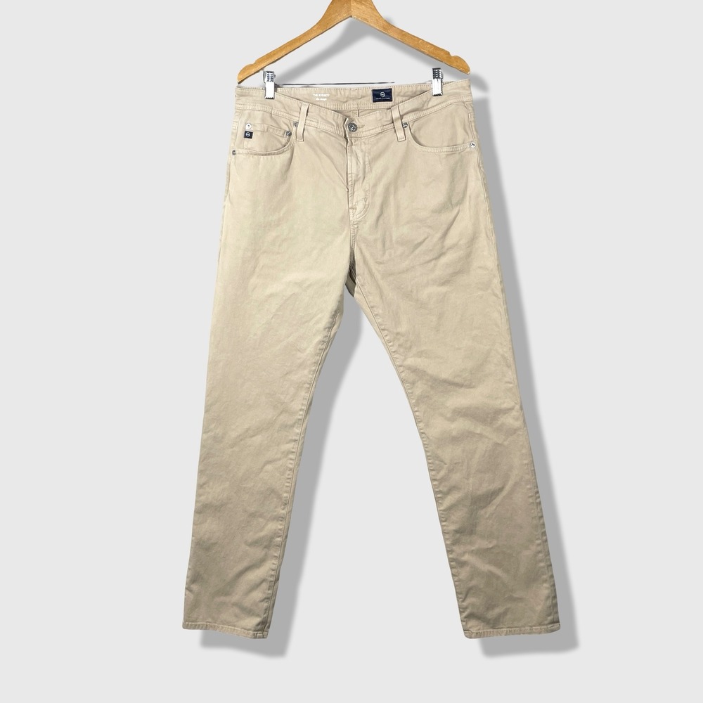 AG Adriano Goldschmied The Everett Pants Mens 36x32 Tan Slim Straight Casual